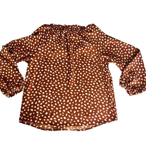 J.CREW Drapey Ruffleneck Top, Brushstroke, Printed 365 Crepe, Medium, Orange - Picture 8 of 12